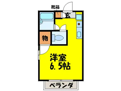 カトルセゾン(ワンルーム/2階)の間取り写真