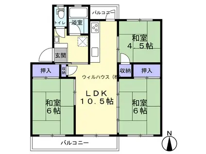 新金岡町3丁D1-18(3LDK/4階)の間取り写真