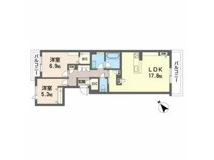 CASA REGIO MISUJI(2LDK/2階)の間取り写真