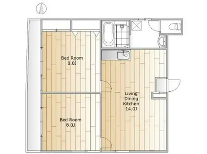 木村ビル(2LDK/3階)の間取り写真