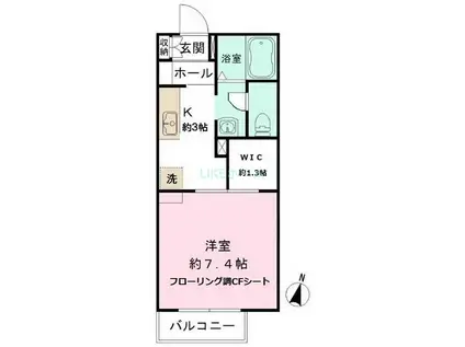 トップスターコート船橋(1K/2階)の間取り写真