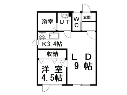 ヒルズ・グランフォーレ(1LDK/1階)の間取り写真