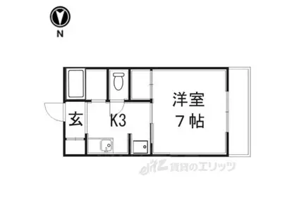 アテッサ京都B棟(1K/2階)の間取り写真