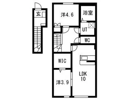 T・MハウスII(2LDK/2階)の間取り写真