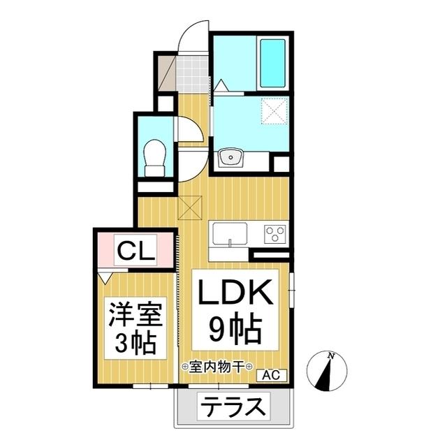 蔵谷ハイツ(1LDK/1階)の間取り写真