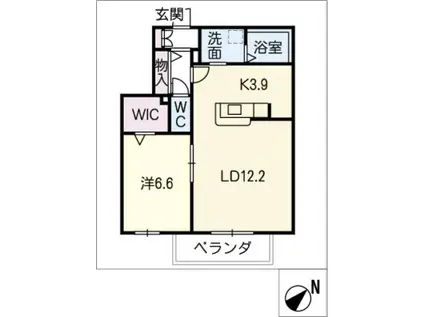 ヴィラ リリオ(1LDK/1階)の間取り写真