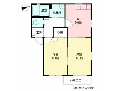 フレグランス セナ(2K/2階)の間取り写真