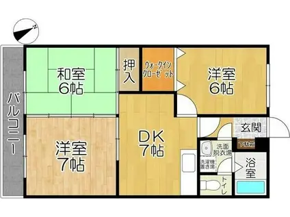 ヒルズ守恒(3DK/3階)の間取り写真