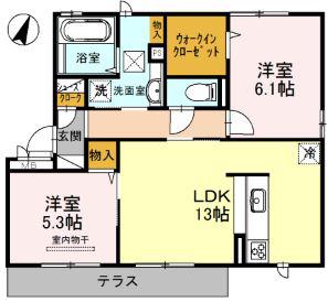 マーベラス(2LDK/1階)の間取り写真