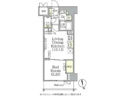 ザパークハビオ神楽坂レジデンスサウスザパークハビオ神楽坂レジデ(1LDK/8階)の間取り写真