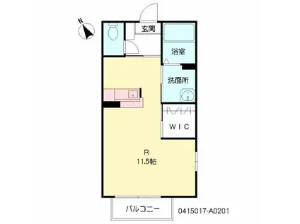 サンシャイン・U I棟(ワンルーム/2階)の間取り写真