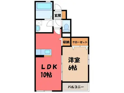南風 A(1LDK/1階)の間取り写真