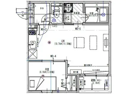 JACK HAKUSUII(1LDK/3階)の間取り写真
