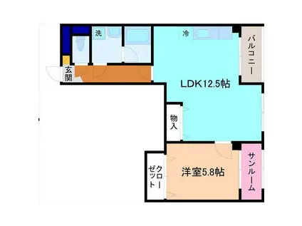 ブルーハイム・K(1LDK/3階)の間取り写真