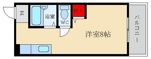シャンテー招提(ワンルーム/3階)の間取り写真