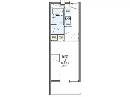 レオパレスQUATRE(1K/1階)の間取り写真