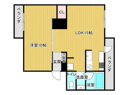 厚生年金(1LDK/1階)の間取り写真
