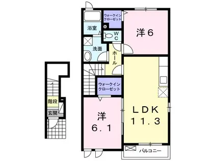 レジデンス・KA(2LDK/2階)の間取り写真
