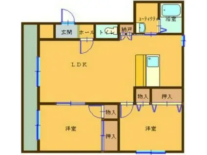 ファイン6・8(2LDK/2階)の間取り写真