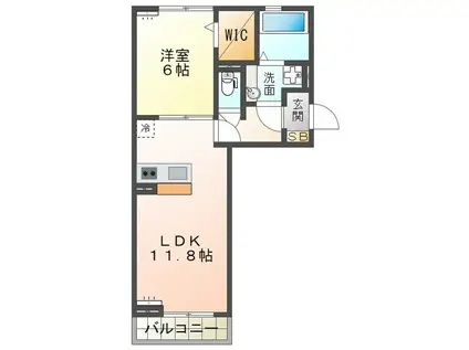 伊勢鉄道 玉垣駅 徒歩18分 3階建 築9年(1LDK/2階)の間取り写真