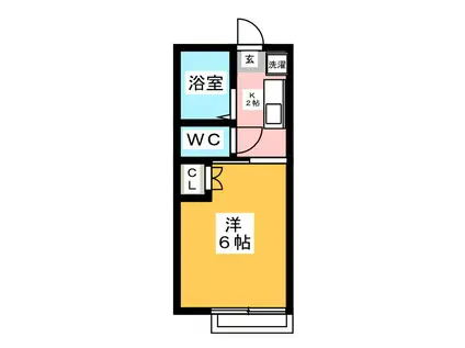 ポットテラス(1K/2階)の間取り写真