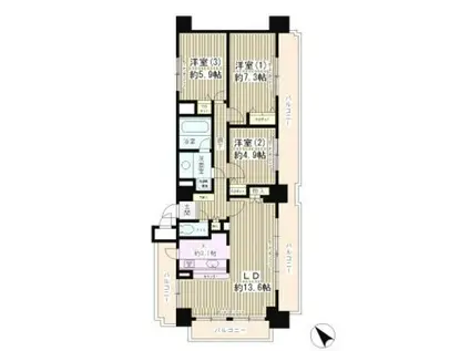 リーラ文京本駒込(3LDK/11階)の間取り写真