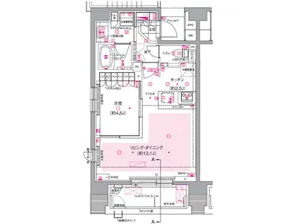 グリシーナ Ⅰ(1LDK/2階)の間取り写真