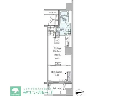 パークアクシス元浅草ステージ(1DK/12階)の間取り写真