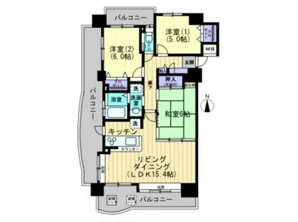 アイレスト古市駅前(3LDK/2階)の間取り写真