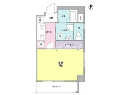 コルティーレ(1K/4階)の間取り写真