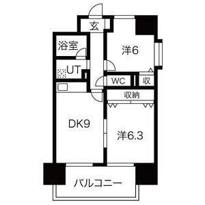 ラ・フォーレ久宝園(2DK/4階)の間取り写真