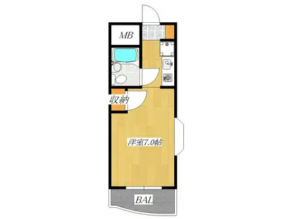 ザ・ヒルトップレジデンス(ワンルーム/3階)の間取り写真