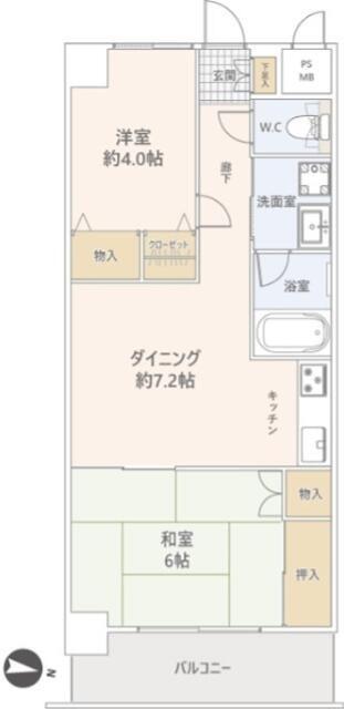 ニックハイム飯田橋(2DK/11階)の間取り写真