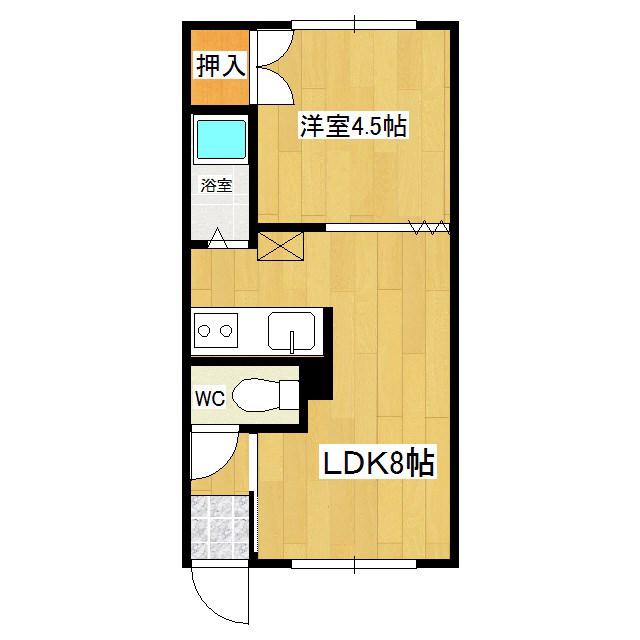 アーバンかしわ(1LDK/2階)の間取り写真
