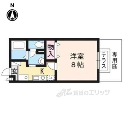 セジュール2000(1K/1階)の間取り写真