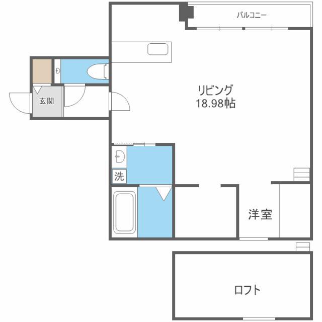 ピオネロ148(1LDK/2階)の間取り写真