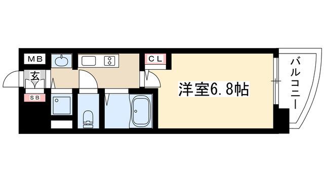 プレサンス桜通グレイス(ワンルーム/5階)の間取り写真