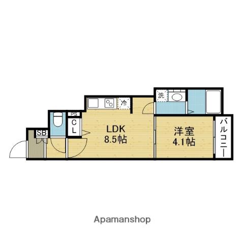 GRAND COLLINE TERADACHO(1LDK/1階)の間取り写真