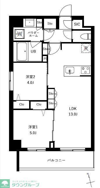 アーバンパーク船堀II(2LDK/1階)の間取り写真