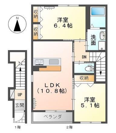 BELL CREST(3LDK/2階)の間取り写真