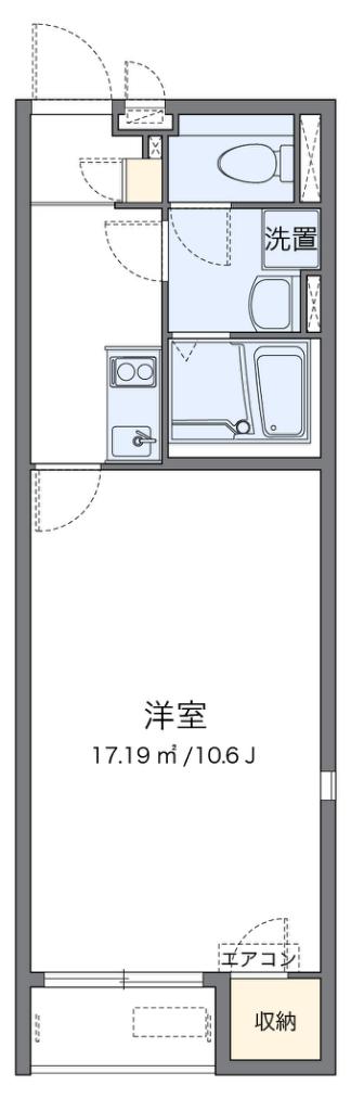 レオネクスト阿星(1K/1階)の間取り写真