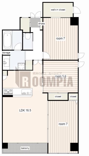 THE RESIDENCE M・KANOU(3LDK/5階)の間取り写真
