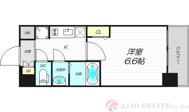 プレサンス西中島南方セレスト(1K/9階)の間取り写真