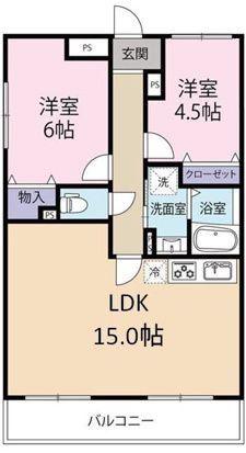 フローラ千葉中央(2LDK/3階)の間取り写真