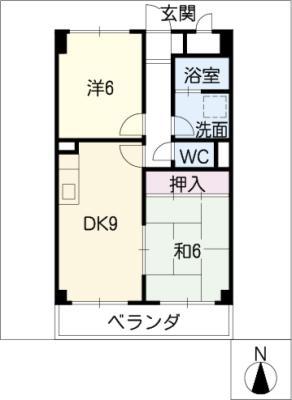 グランドメゾン伊藤(2DK/1階)の間取り写真