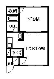 ツインハープみどり野(1LDK/1階)の間取り写真