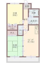 プランドール柳井(2LDK/2階)の間取り写真