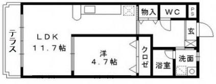 マイスペース(1LDK/1階)の間取り写真