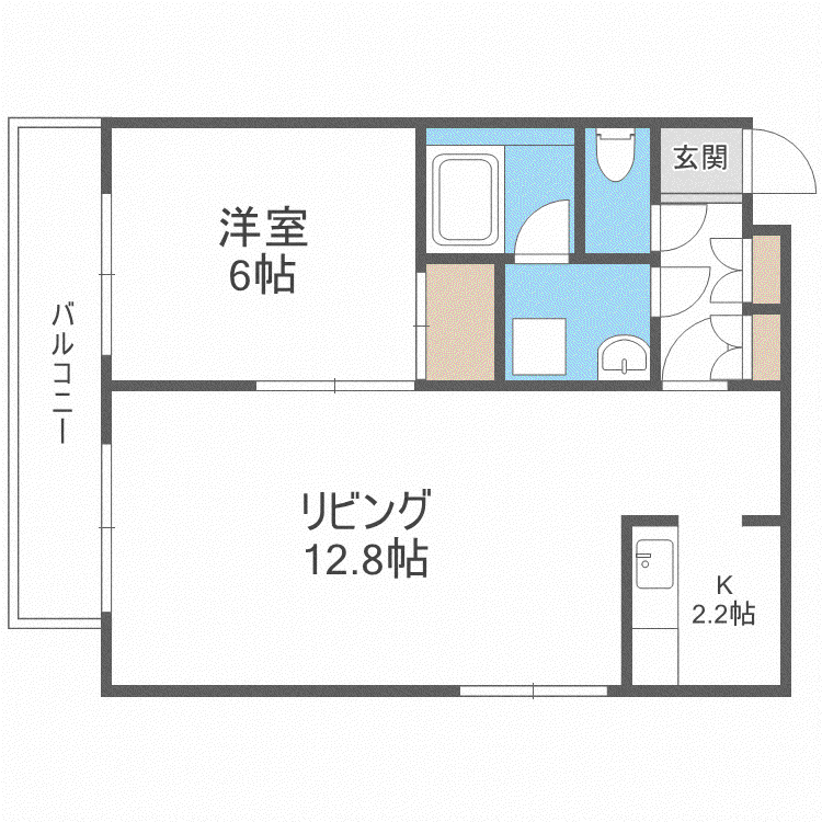 IBIZA中島公園(1LDK/4階)の間取り写真