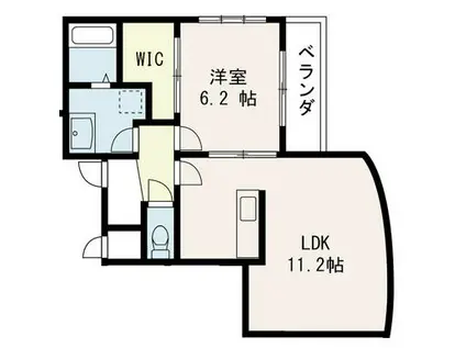 WILL G 島田(1LDK/1階)の間取り写真